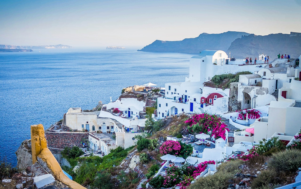 White in front of the blue ocean