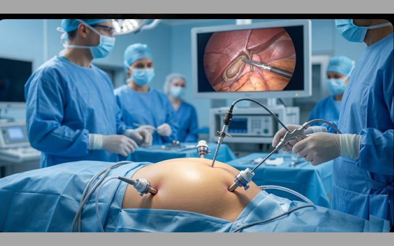 Gallbladder surgery illustration
