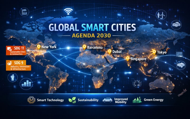 Global smart cities map visualization